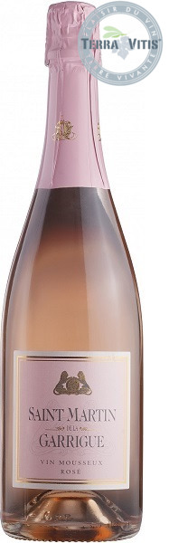 Вино игристое Сент Мартин де ла Гарриг Прасковейское (Saint Martin) розовое брют 0,75л Крепость 12%.