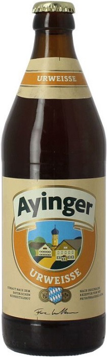 Пиво Айингер Урвайссе/Бройвайссе (Ayinger UrweisseBrauweisse) светлое 0,5л 5,1% стеклянная бутылка